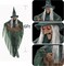 72" Hanging Witch Halloween Decoration with Light-up Eyes Motion Activation Function Creepy Laughing Halloween Animatronics Haunted House Prop Décor Outdoor Indoor